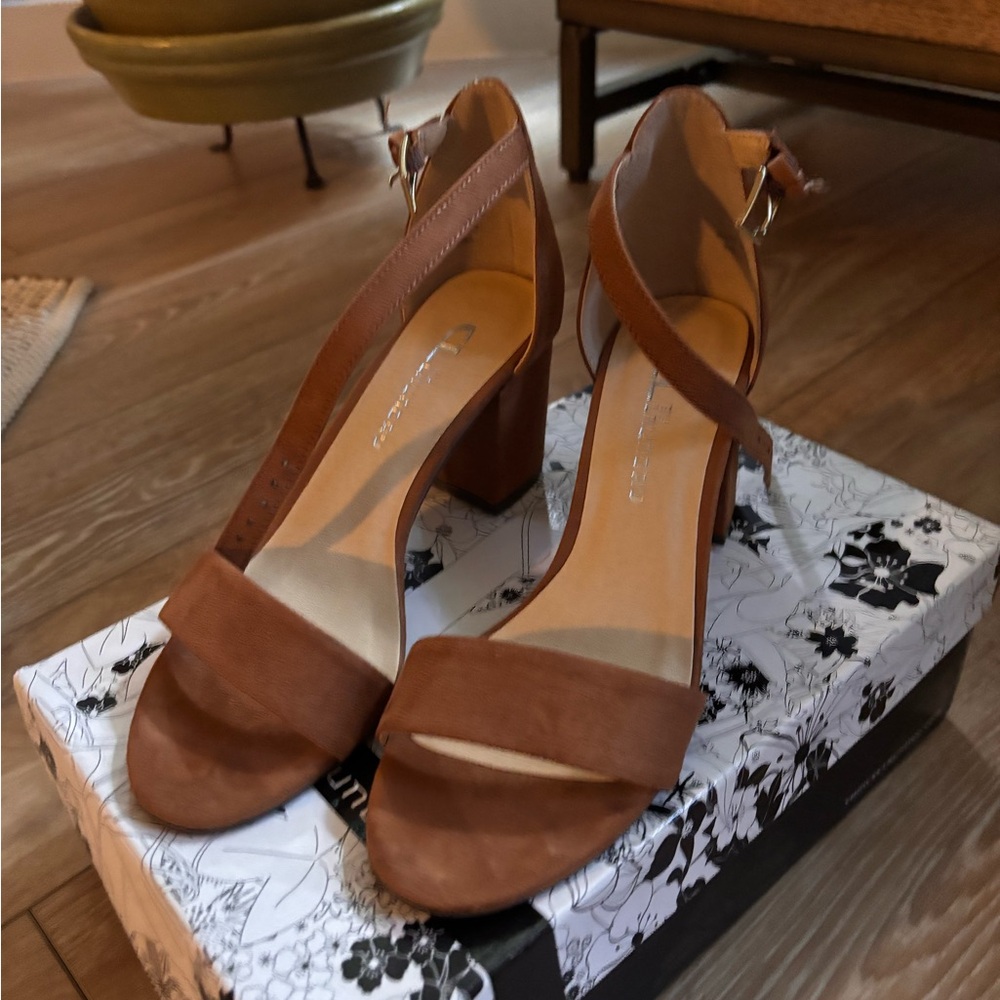 CL By Launday Elegant Brown Heeled Sandals Size 6